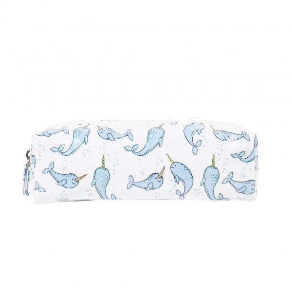 Narwhal long cosmetic bag