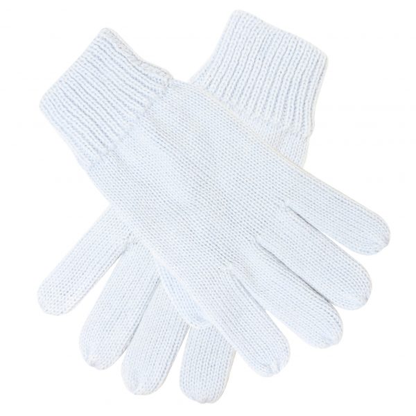 Ice blue soft knit gloves