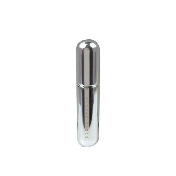 Silver metallic perfume atomiser