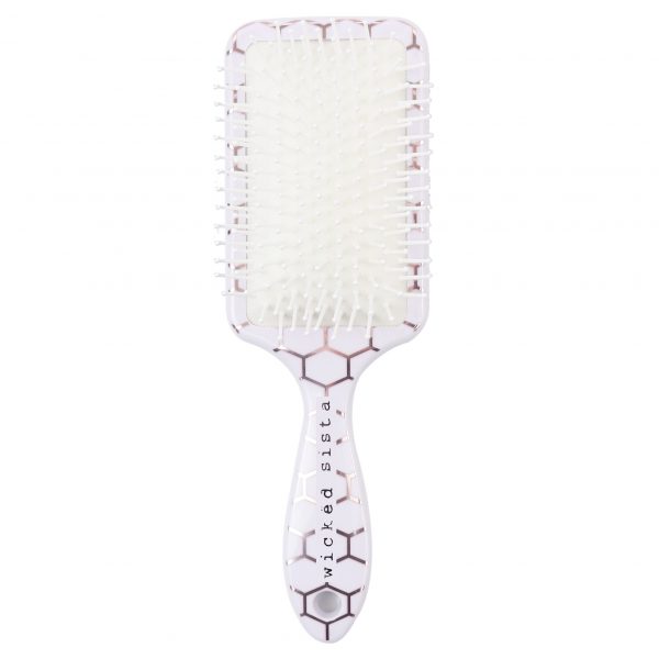 Hexagon rose gold paddle hair brush