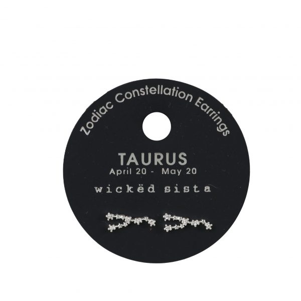 Taurus silver zodiac constellation earrings