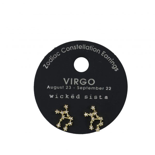 Virgo gold zodiac constellation earrings