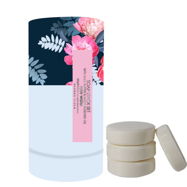 Rose water soap stack set