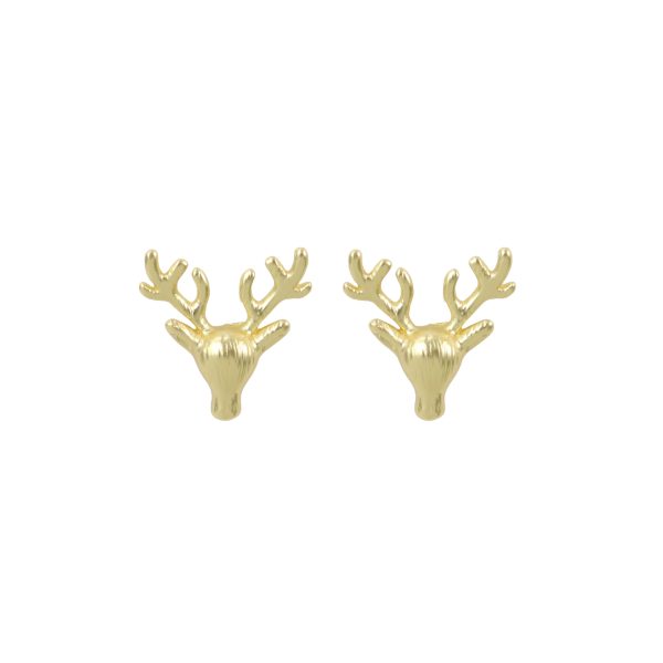 Christmas reindeer studs gold