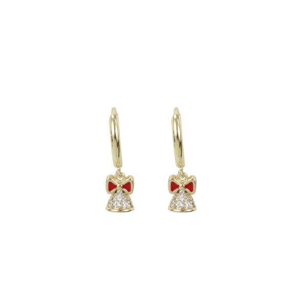 Christmas bell huge hoops gold