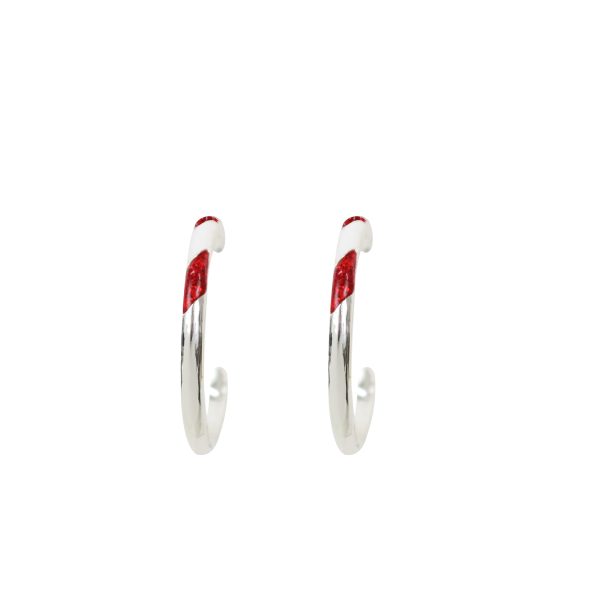 Christmas candy cane hoops silver
