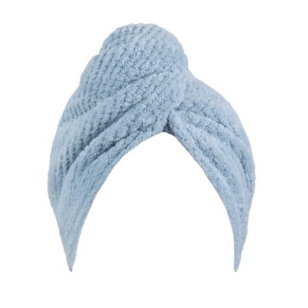 Blue waffle turban hair towel