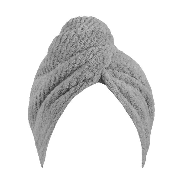 Grey waffle turban hair towel