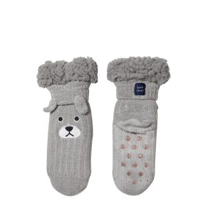 Grey chenille dog slipper socks - Image 2