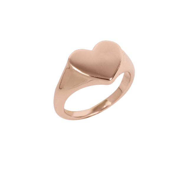 Heart signet ring rose gold