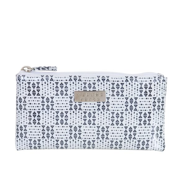 Geometric black & white small flat purse