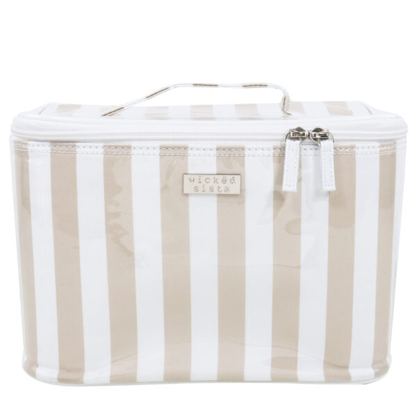 Bold stripe large beauty case