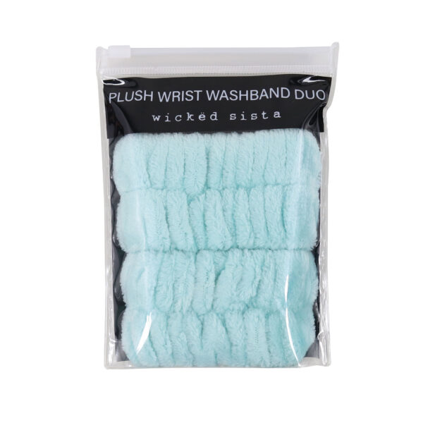 Sage plush wrist washband duo