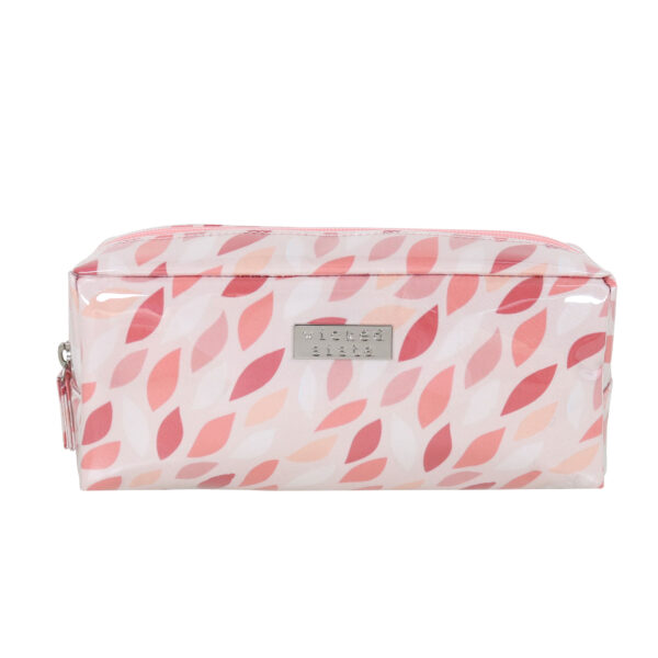 Coral leaves rectangular cosmetic bag