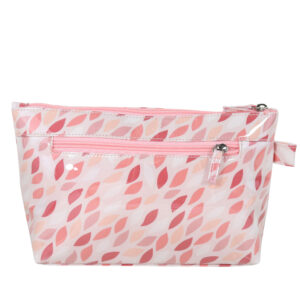 Coral leaves luxe large cosmetic bag - Image 2