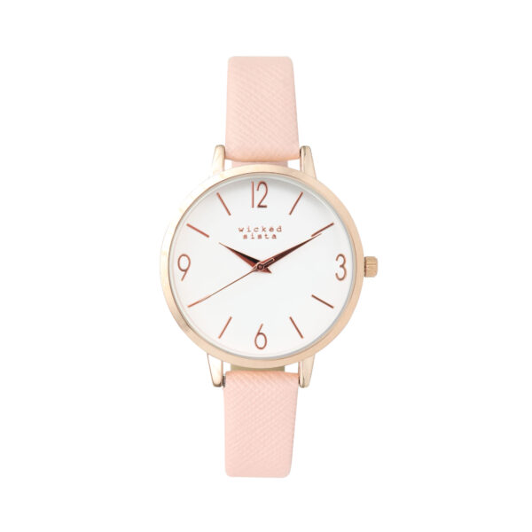 Blush & rose gold watch large face