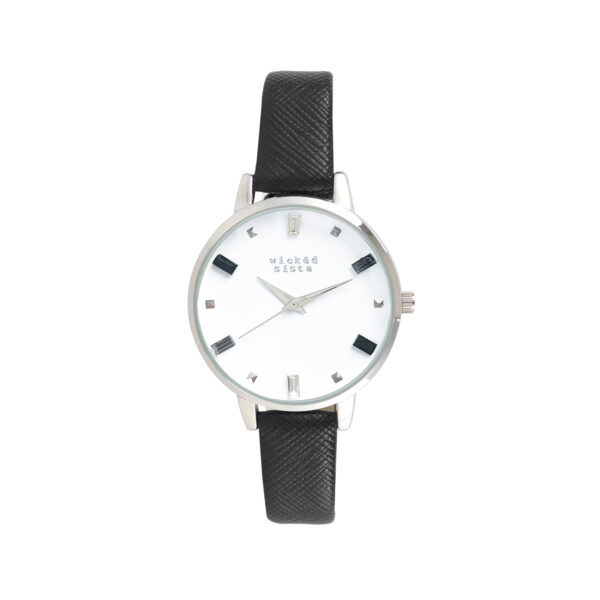 Black & silver watch with large face