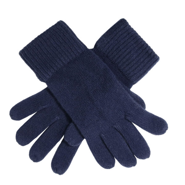 Navy soft knit gloves