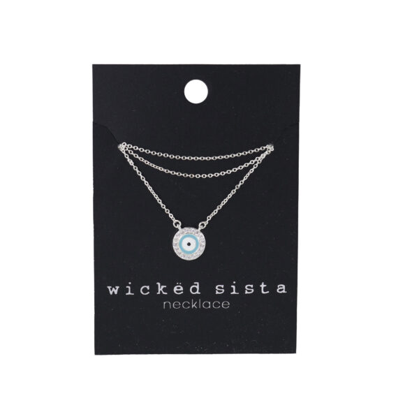 Evil eye silver necklace