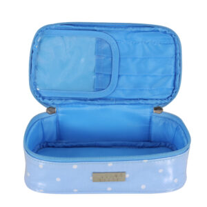 Pale blue polka rectangle brush bag - Image 2