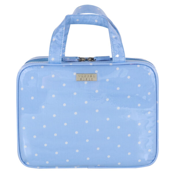 Pale blue polka blue large hold all