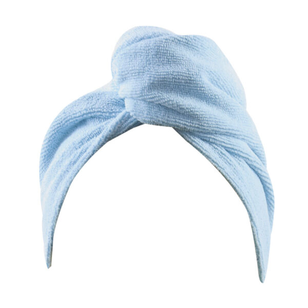 Soft blue turban hair towel