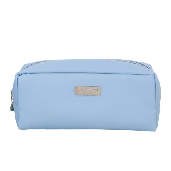 Premium sky blue rectangular cosmetic bag