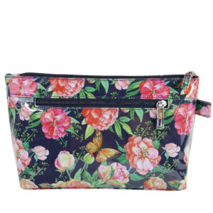 Peony butterfly navy luxe large cosmetic bag - Image 2