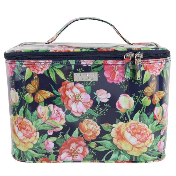 Peony butterfly navy large beauty case