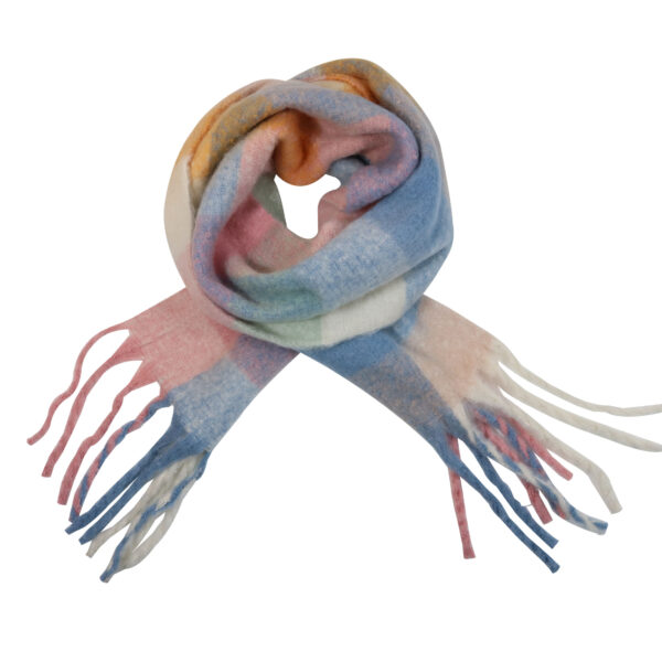 Vibrant pastel warm tassel scarf