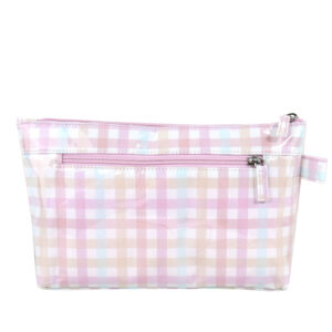 Pastel gingham luxe large cosmetic bag - Image 2
