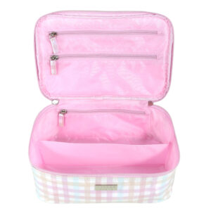 Pastel gingham medium beauty case - Image 2