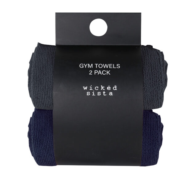Charcoal & navy gym towels two pack