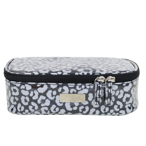 Watercolour leopard black & white rectangle brush bag