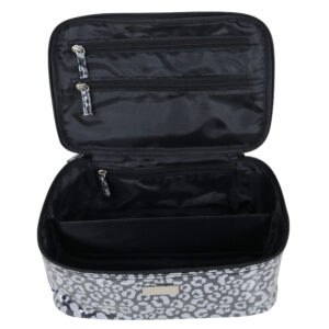 Watercolour leopard black & white medium beauty case - Image 2
