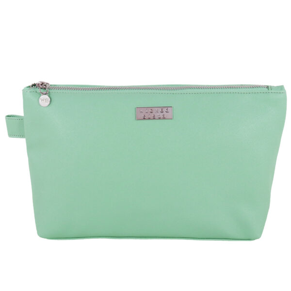 Premium mint luxe large cosmetic bag