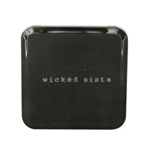 Metallic black magnifying mirror