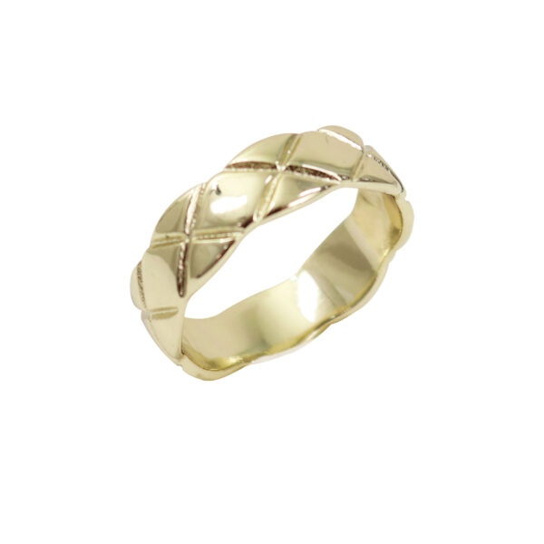 Bold criss cross ring gold