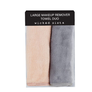 Blush/grey large makeup remover towel duo - Image 2