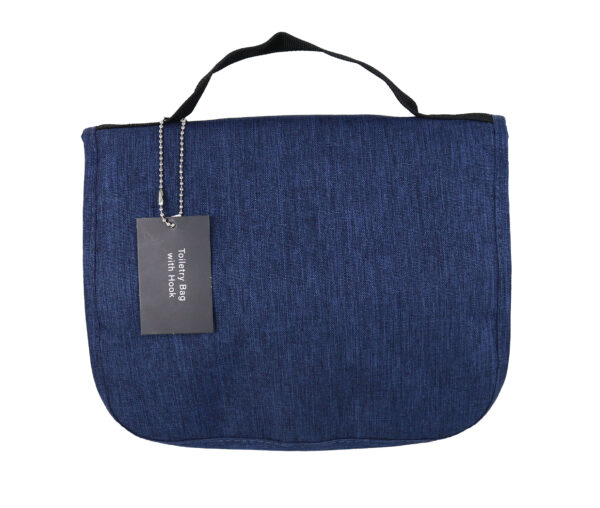 Navy toiletry bag with hook
