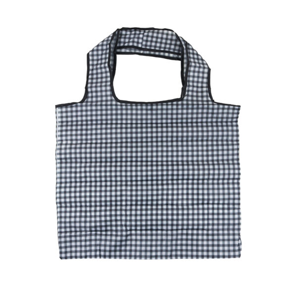 Black gingham recycled shopping bag