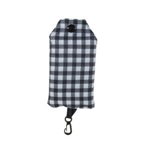Black gingham recycled shopping bag - Image 2