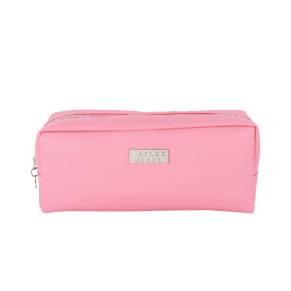 Premium peony pink rectangular cosmetic bag