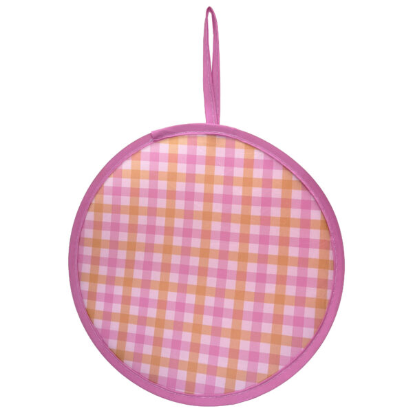 Bright gingham foldable hand fan
