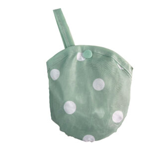 Sage polka foldable hand fan - Image 2