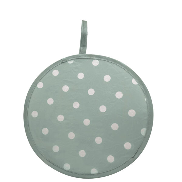 Sage polka foldable hand fan