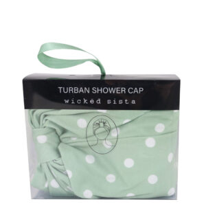 Polka sage turban shower cap - Image 2