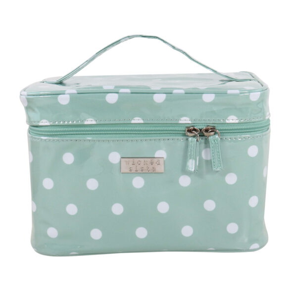 Sage polka small beauty case