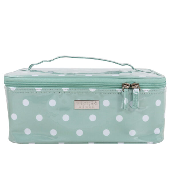 Sage polka medium beauty case