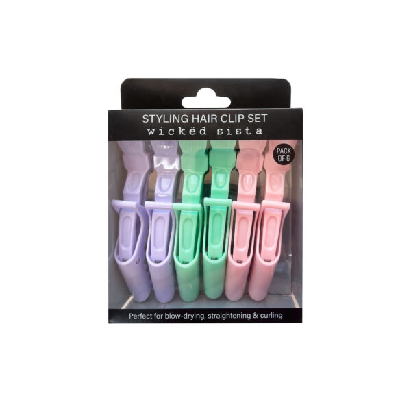 Multi colour styling hair clip set